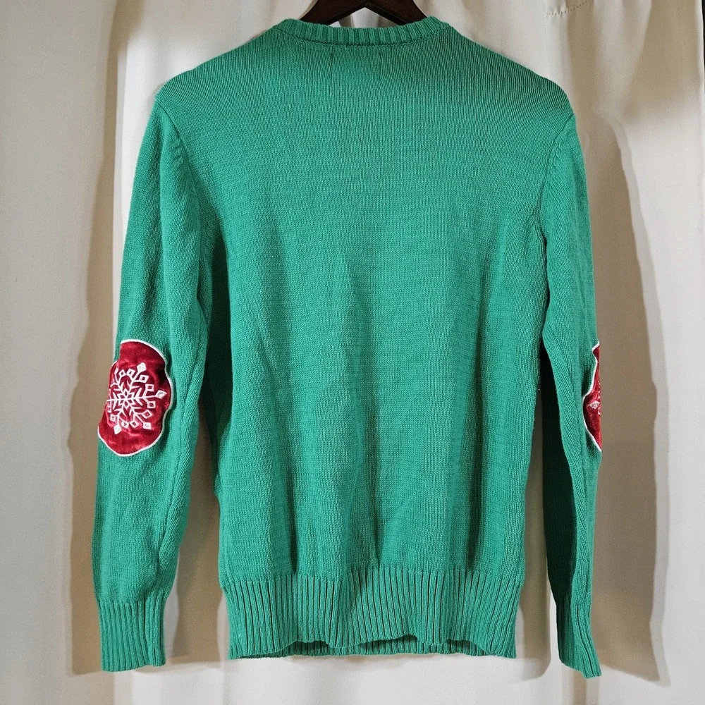 Spencers Mens Deez Nuts Ugly Christmas Sweater Green Nutcracker Medium